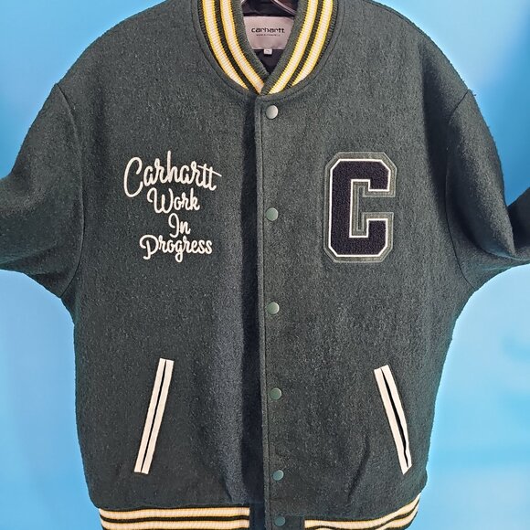 ✨ Carhartt WIP Pembroke Varsity Jacket – Embroidered Wool Letterman – Size XL ✨ - Picture 5 of 11